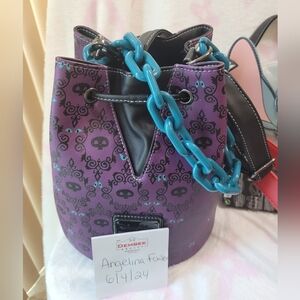 Disney parks Haunted Mansion Wallpaper Loungefly Bucket Bag Crossbody Nwot